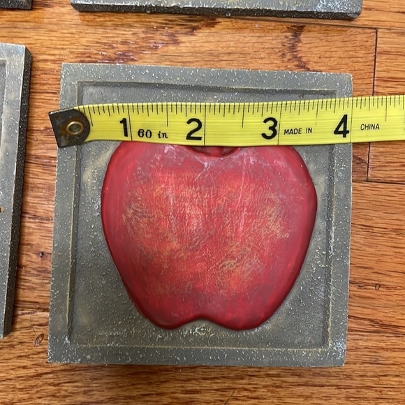 (4) Rustic Fruit Coasters Farmhouse Kitchen Decor  Country Style Drink Coasters - Picture 7 of 8